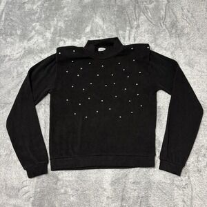Pimkie Studded Sweater Women S Black Mock Neck Ribbed Pullover